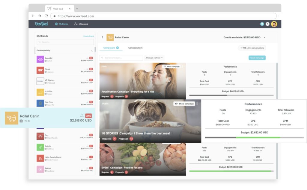 create campaigns voxfeed