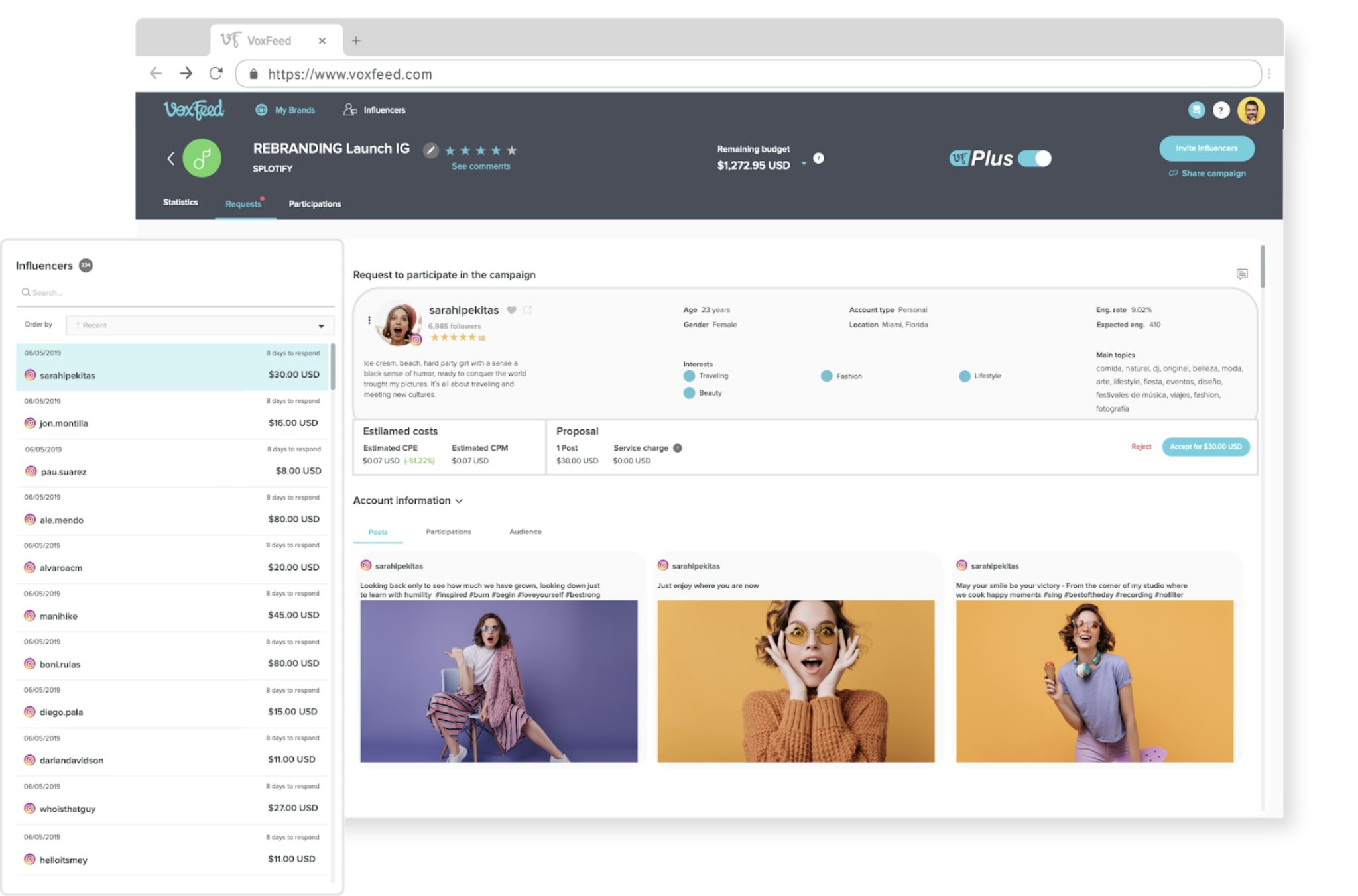 VoxFeed Free Influencer Marketing Platform & Brand Advocacy